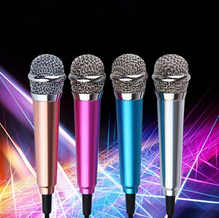 Aluminium alloy Mini Handheld Karaoke KTV Cellphone Microphone Wired