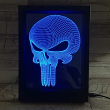 Креативный USB цветной Каратель 3D рамка ночник светодиодный акриловый пульт дистанционного управления лампа Отель Спальня украшение дома освещение