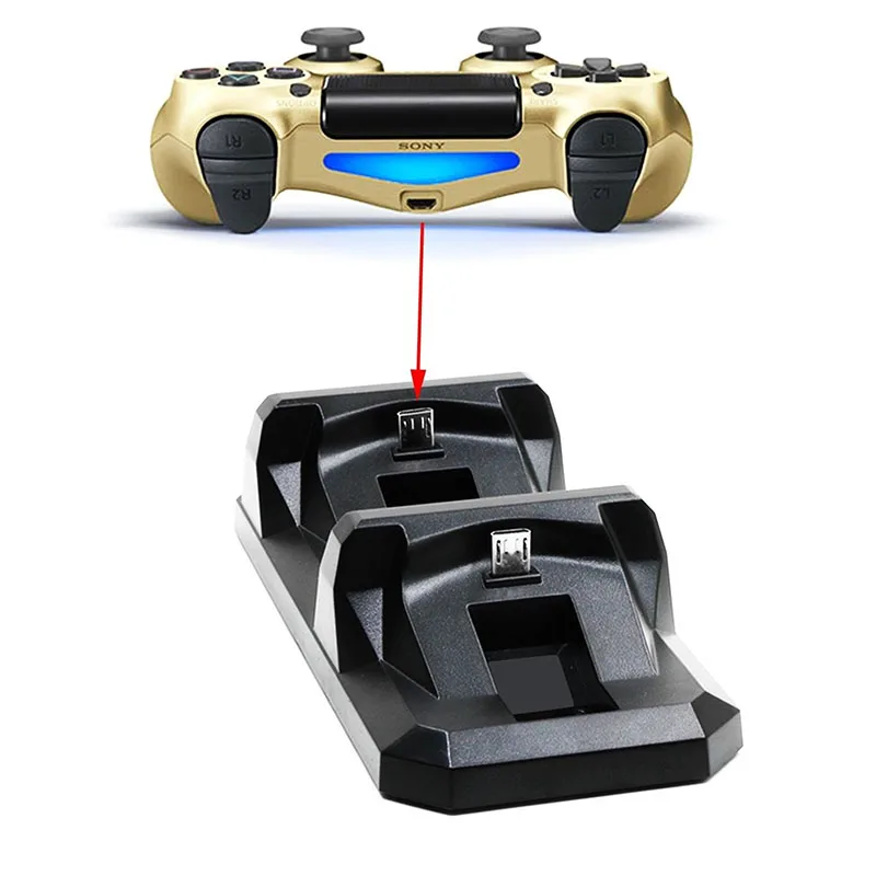 Dual Charging Station Charger Dock Stand for Sony PS4 Joystick Controller Fast Charging for Playstation 4 Gamepad (2)