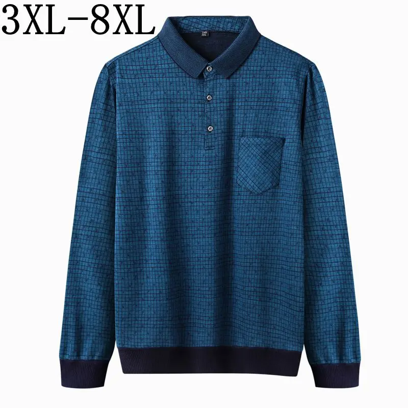 

Plus Size 5XL 6XL 7XL 8XL 2019 New Casual Polo Shirt Men High Quality Business Polos Long Sleeve Classic Mens Polo Shirt