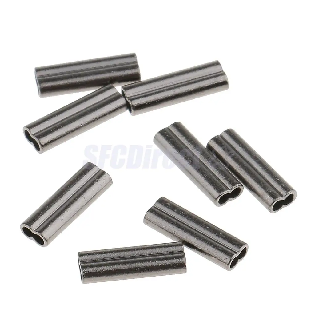 100pcs Double Barrel Copper Crimp Sleeves Fishing Crimps 1mm /1.2mm Bore