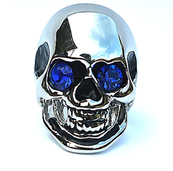 

Blue eyes ghost head ring personality men's male ring jewelry free shipping