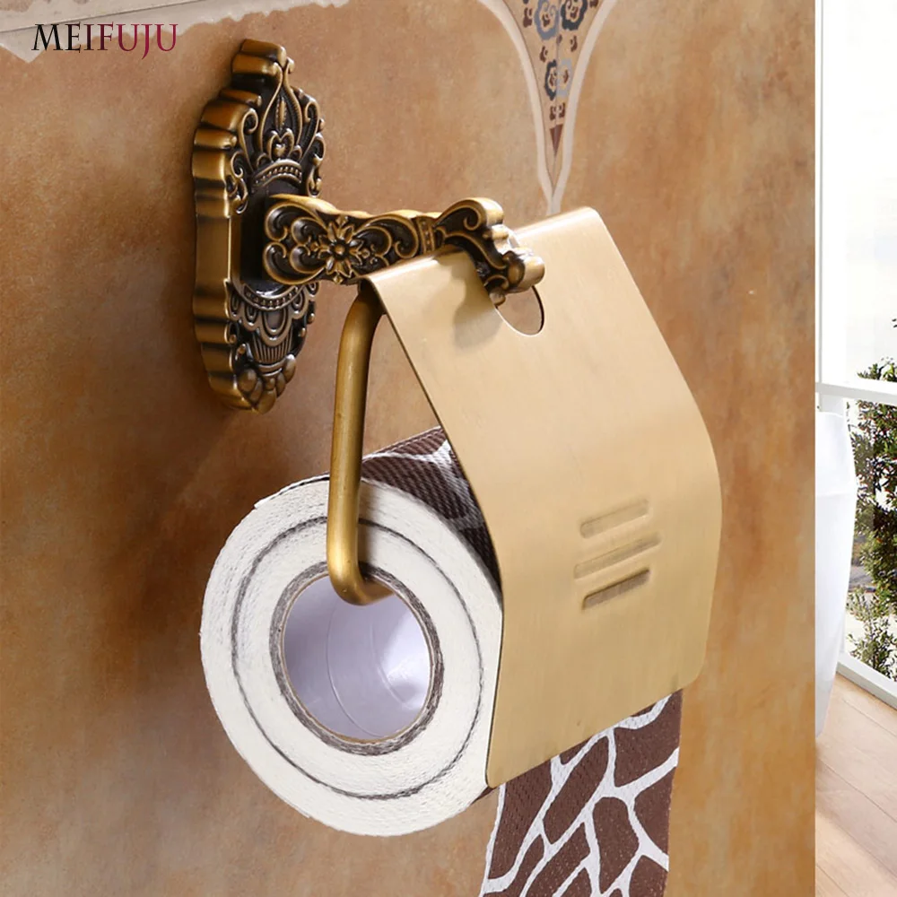 MEIFUJU Vintage Toilet Paper Holder Antique Black Toilet Tissue Holder  Aluminum Wall Roll Holders Bathroom Accessories Bronze - AliExpress