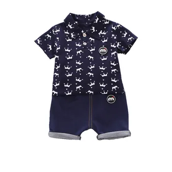 

Summer Baby Boy Clothes 2019 Floral Print Short Sleeve Shirt Blouse Shorts Casual Outfits Clothes Children Clothing Set D1327