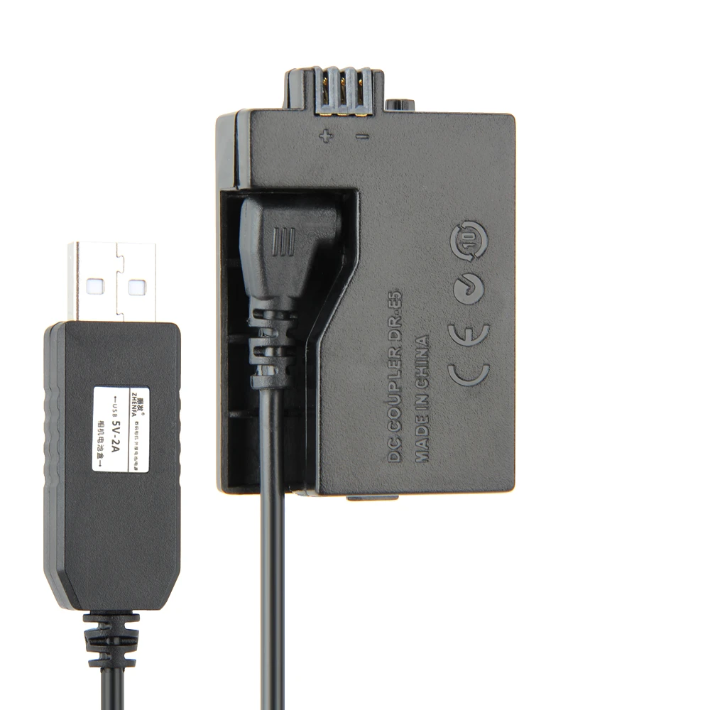 Фото 5V USB ACK-E5 кабель питания адаптер LP-E5 муляж батарея DR-E5 DC муфта захват для Canon EOS 450D 500D 1000D XS XSi T1i №2