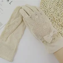 Женские весенние и летние кружевные перчатки, сексуальные кружевные перчатки с бантом для девушек, женские перчатки для вождения R018