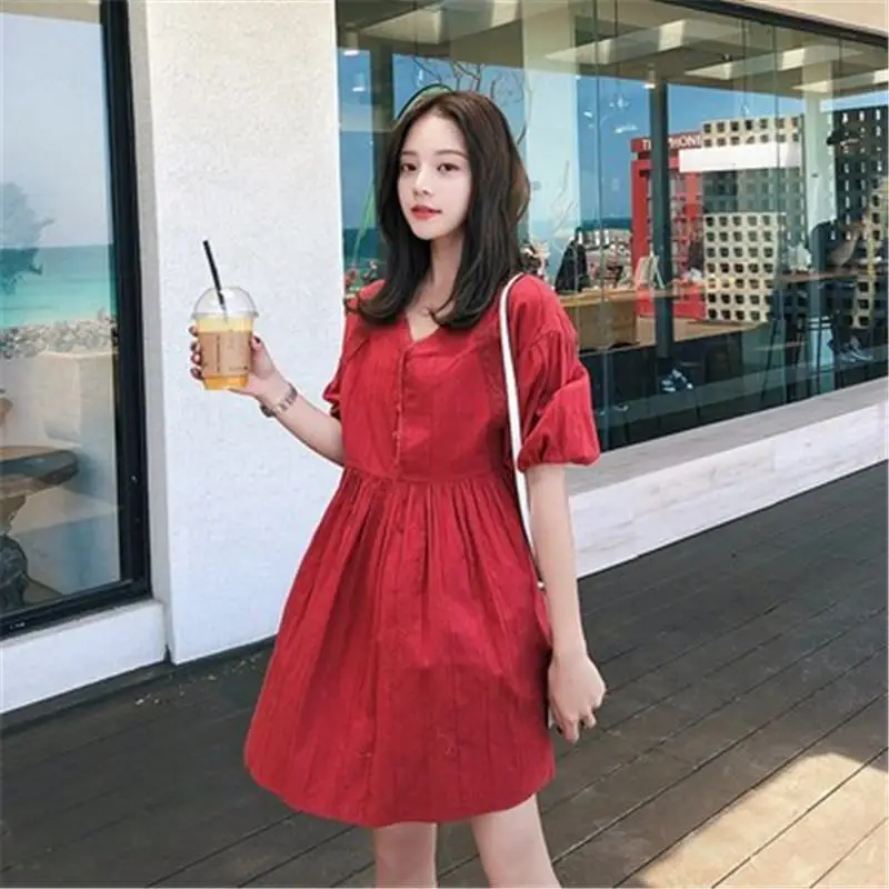 Новое летнее модное хлопковое однотонное платье для беременных Платья для фотосессии женская одежда платье Vestido L338