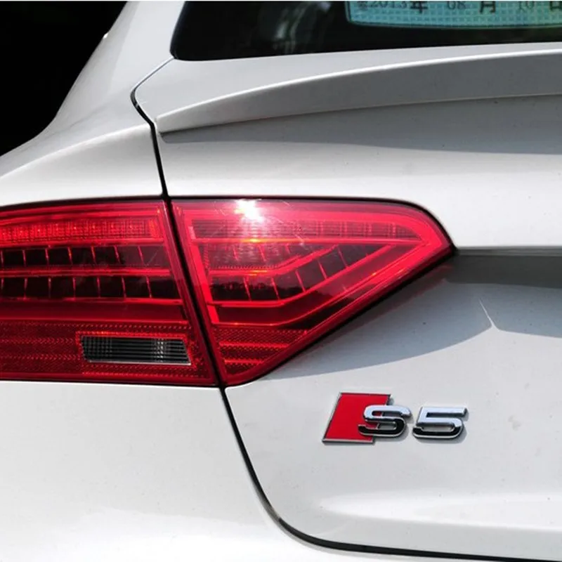

1PCS S5 logo Emblem Badge metal auto tail 3D stickers For AUDI A5 S5 car-styling