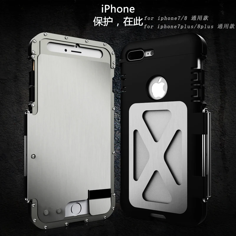 

For iPhone 7 7Plus /8 8 plus protection phone case Armor king Iron Man Anti-knok Metal Flip Case