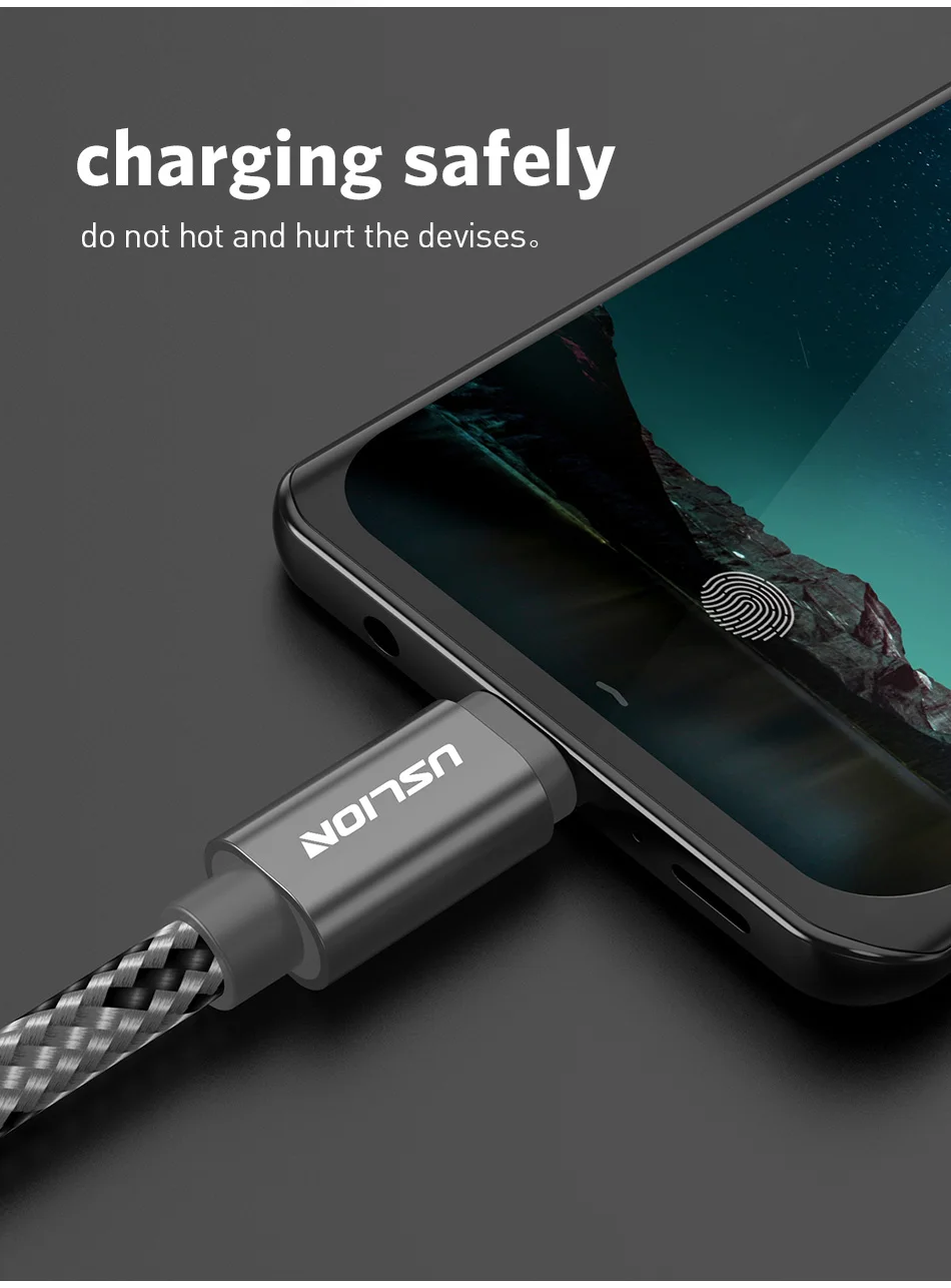 USLION Micro USB кабель для xiaomi xiomi redmi note 5 pro 4x Быстрая зарядка USB кабель для передачи данных для планшета зарядный шнур Microusb зарядное устройство