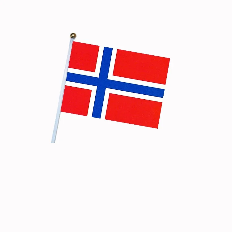 

Norway flag 14*21CM Norway Flag the hand national flag with Pole Handing flag
