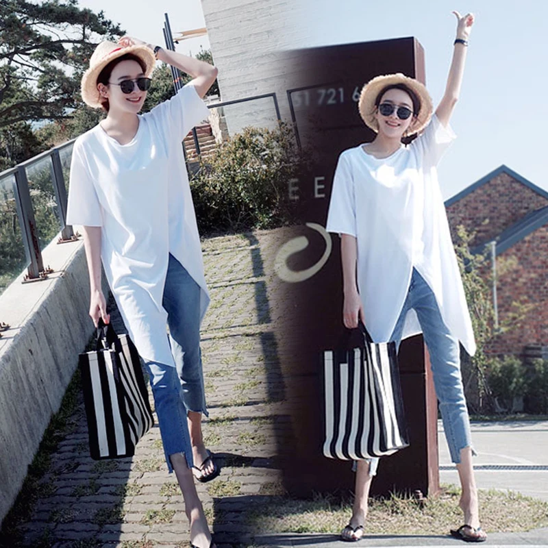 Новинка, корейские рубашки, белые топы для женщин, Harajuku, хлопковая Повседневная полукорейская одежда