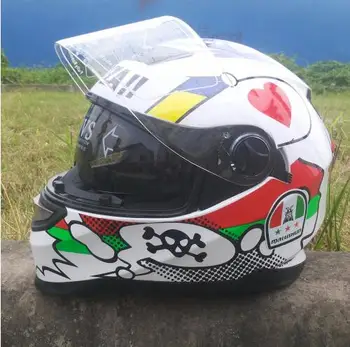 

Motorcycle helmet anti-fog double lens full helmet men and women four seasons sunscreen helmet