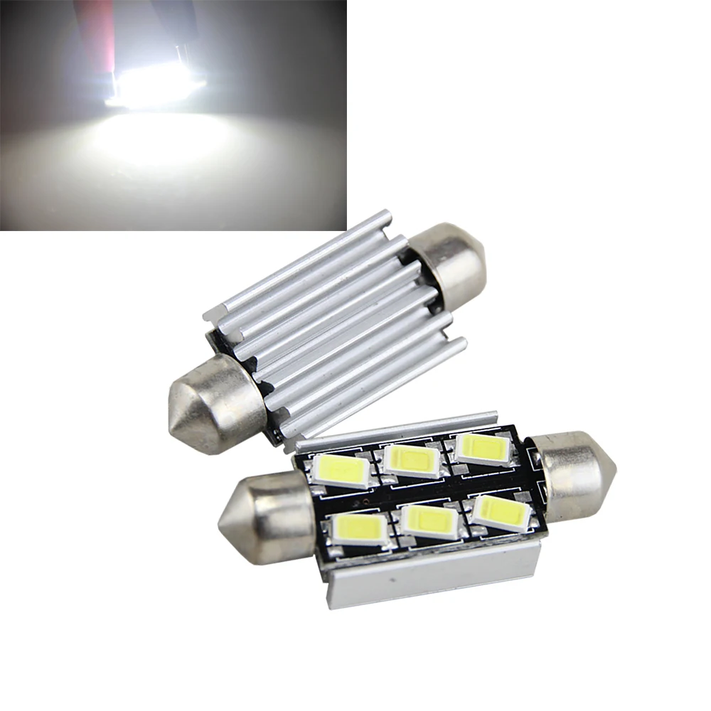 1 Pair 36mm Error Free Led License Number Plate Light LED Bulbs C5W For