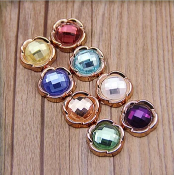 

100pcs 18mm Diamond Crystal Flower Bead Beads Button Flatback For Sewing Craft DIY Hair Clip Fashion Accessories
