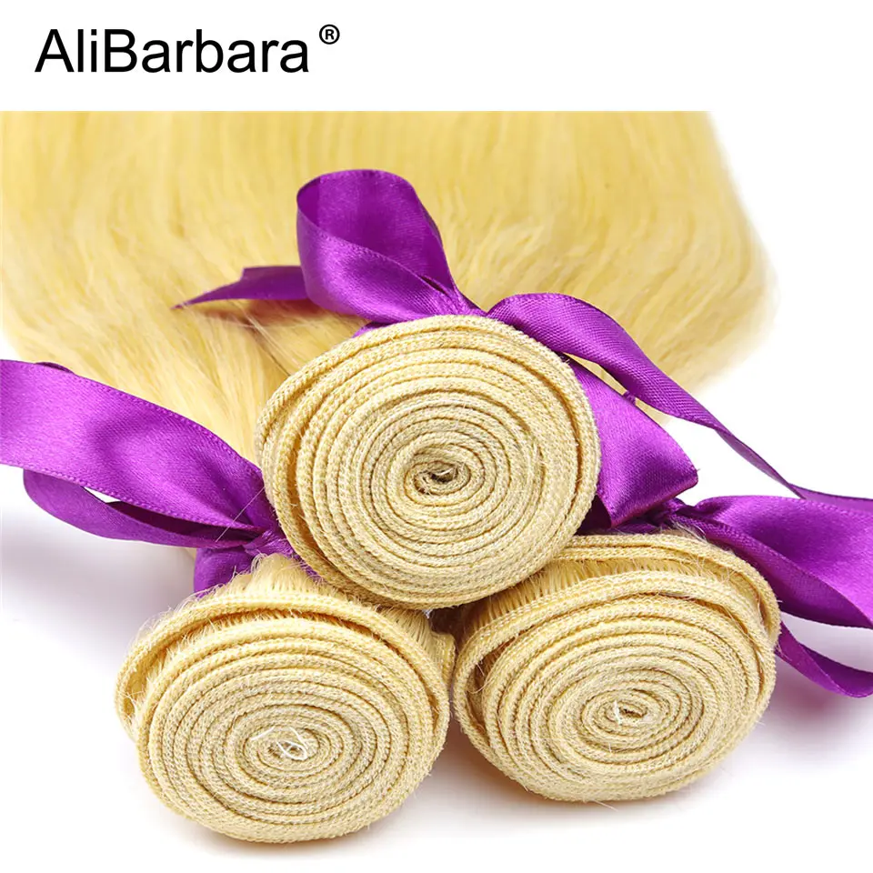 AliBarbara Hair 613# Brazilian straight Hair Weave Blond 3Bundles 100% Human Hair Extension 12-26inch Free Shipping