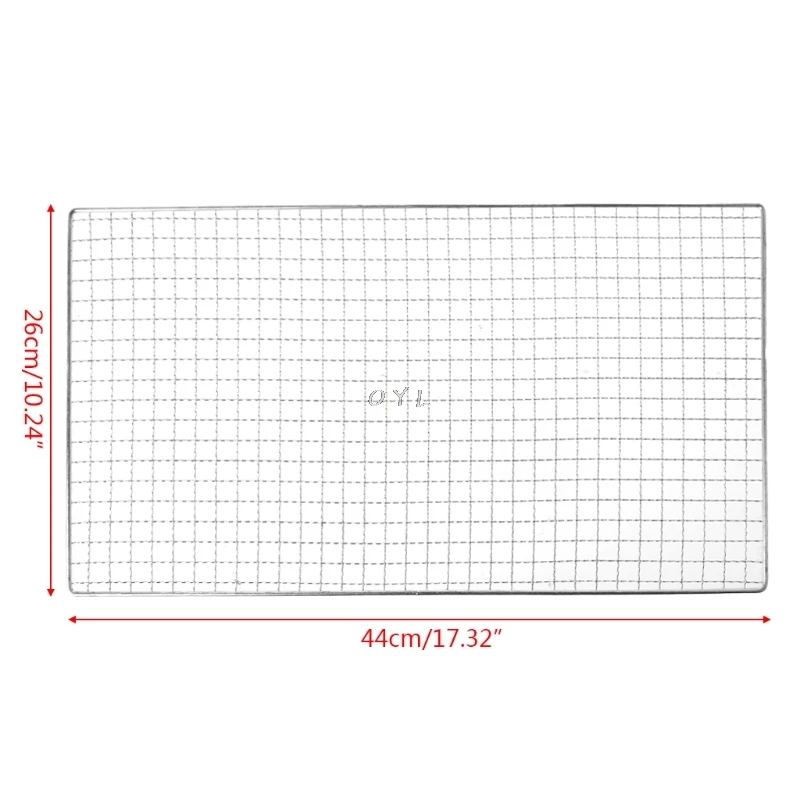 1 шт., 26x44 см, нержавеющая сталь, барбекю, гриль, гриль, сетка для гриля, сетка для кухни, для приготовления пищи, гриль, запчасти