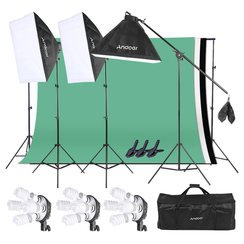 Softbox Lighting Kit PRO 3 Studio Quality Softboxes with Stands