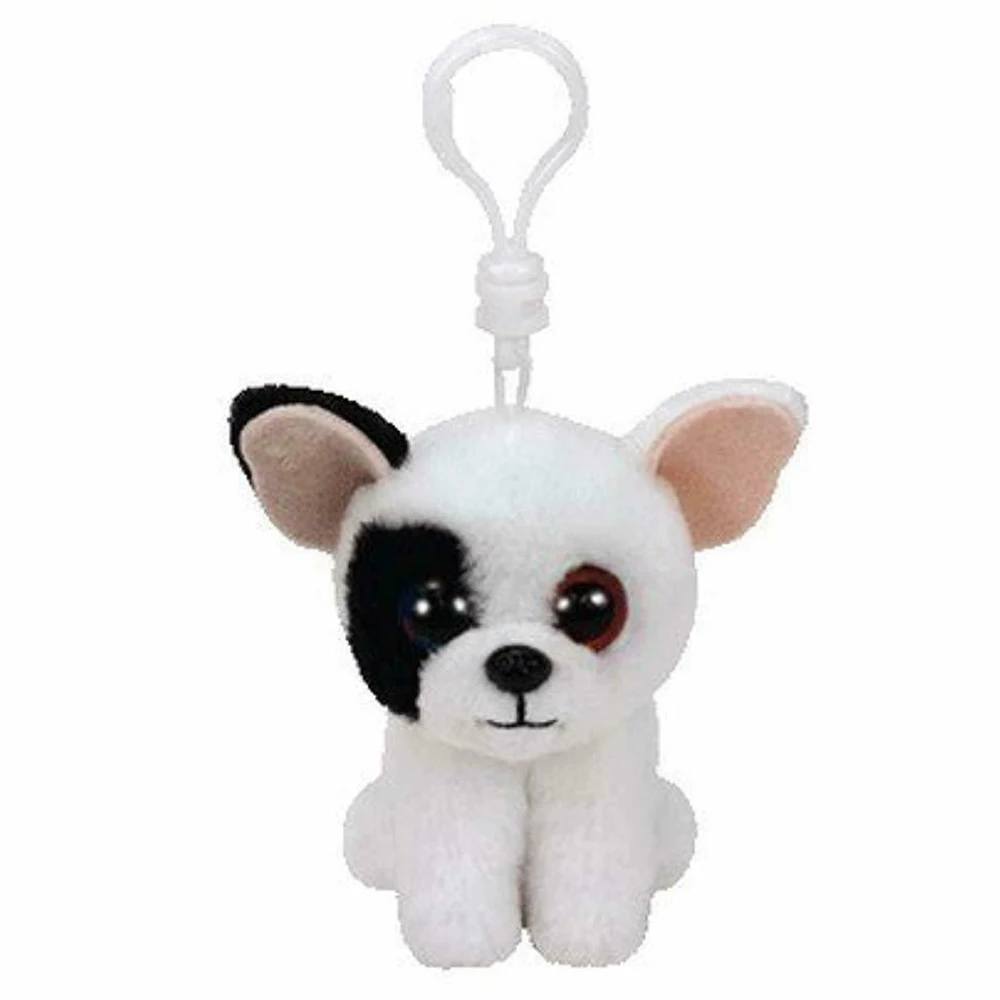 

Pyoopeo Ty Beanie Babies 4" 9cm Marcel the French Bulldog Clip Keychain Plush Stuffed Animal Collection Doll Toy with Heart Tag