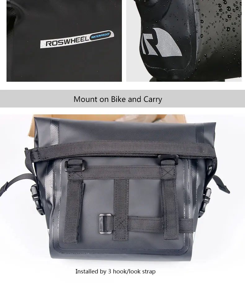 Clearance ROSWHEEL Hot New 3L Bicycle Bag Water Proof MTB Bike Handlebar Front Basket PVC Pannier Pouch Cycling Holdings Accessories 4 Clearance ROSWHEEL Hot New 3L Bicycle Bag Water Proof MTB Bike Handlebar Front Basket PVC Pannier Pouch Cycling Holdings Accessories 4