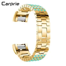 Новая лучшая цена! С украшением в виде кристаллов Нержавеющая сталь наручные сменный ремешок для часов Ремешок для FitBit Charge 2 Прямая jan8