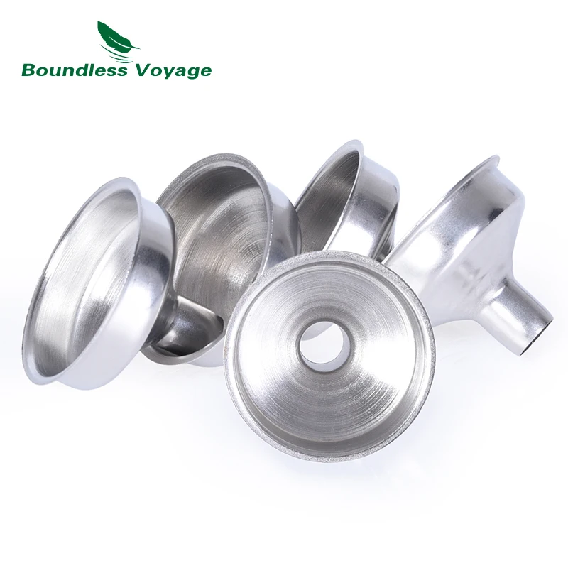 

Boundless Voyage 5 pieces/lot Kitchen Hip Flask Stainless Steel Funnel set for Pouring Liquid Fluid Dry Ingredients Powder 8mm