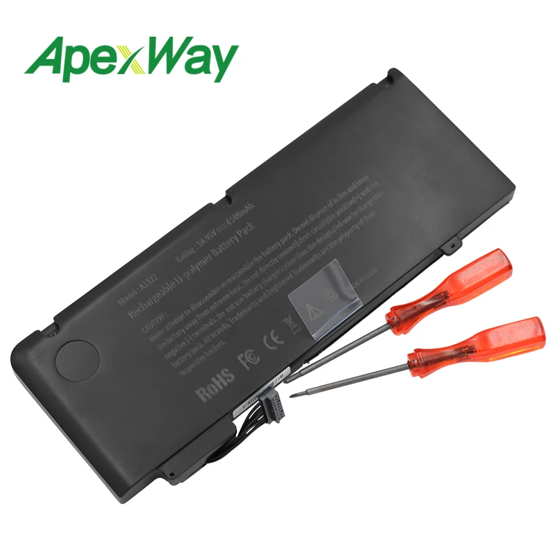 Аккумулятор Apexway для ноутбука APPLE MacBook Pro 1" A1322 A1278(2009-2012 год) MB990 MB991 MC700 MC374 MD3 аккумулятор+ отвертка