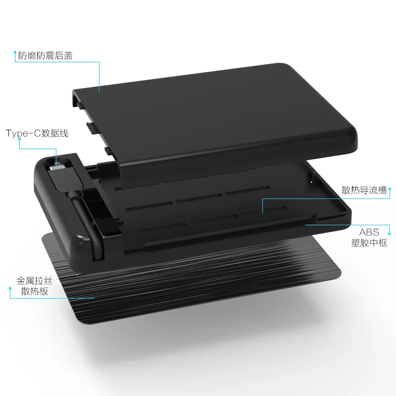 Чехол для жесткого диска usb type c tool free 2 5 ''корпус ssd hdd 3 0 чехол портативный