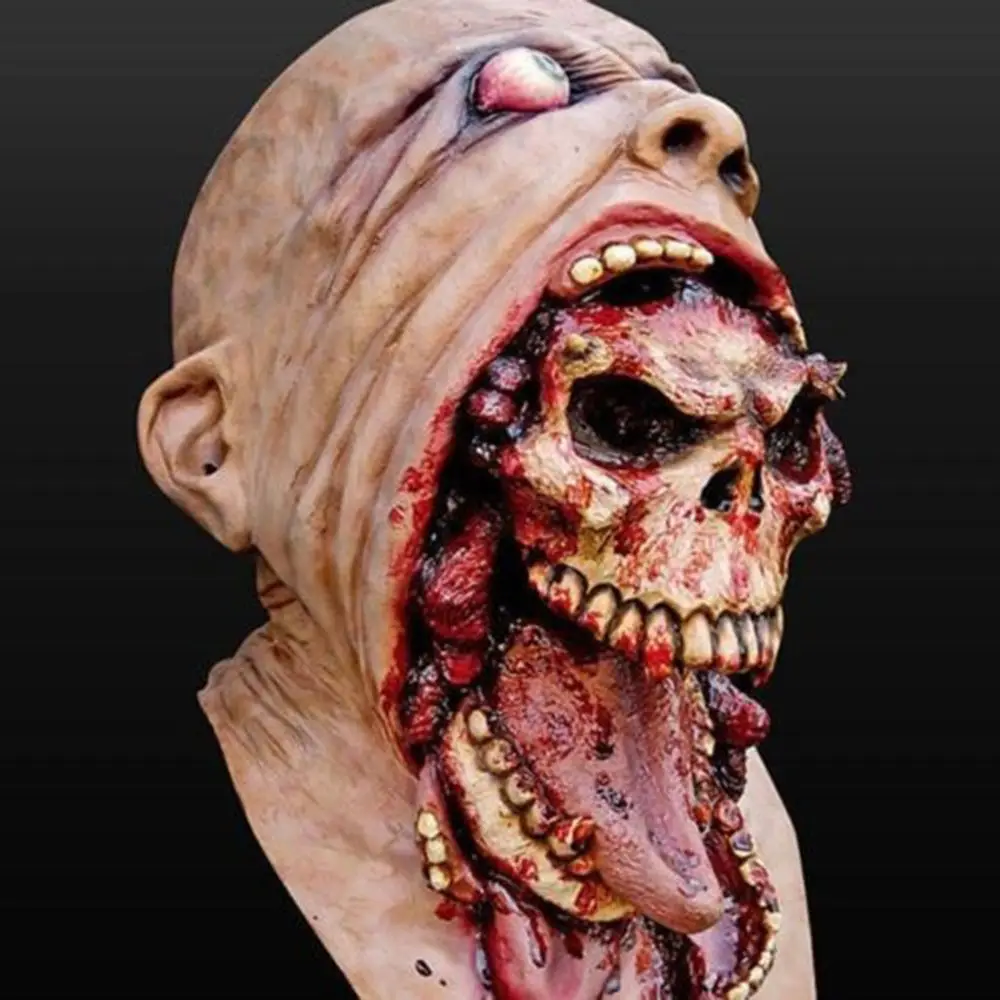 

Bloody Zombie Mask Melting Face Latex Costume Walking Dead Halloween Scary New