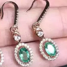 Серьги с натуральным зеленым изумрудом, 925 серебро, серьги с натуральным драгоценным камнем, женские классические элегантные круглые серьги на годовщину