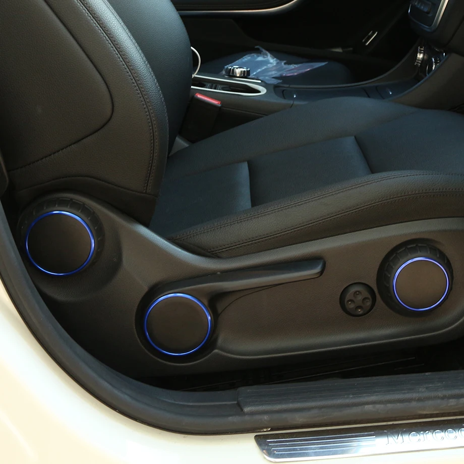 6pcs/set Aluminum Alloy Seat Adjust Button Ring Trim For Mercedes Benz