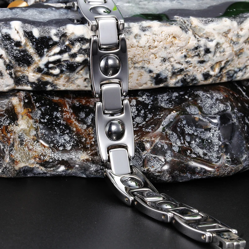 TrustyLan Роскошный европейский стиль Блестящий глянцевый вольфрамовый браслет для мужчин Энергетический Магнит для здоровья мужские s браслеты и браслеты браслет