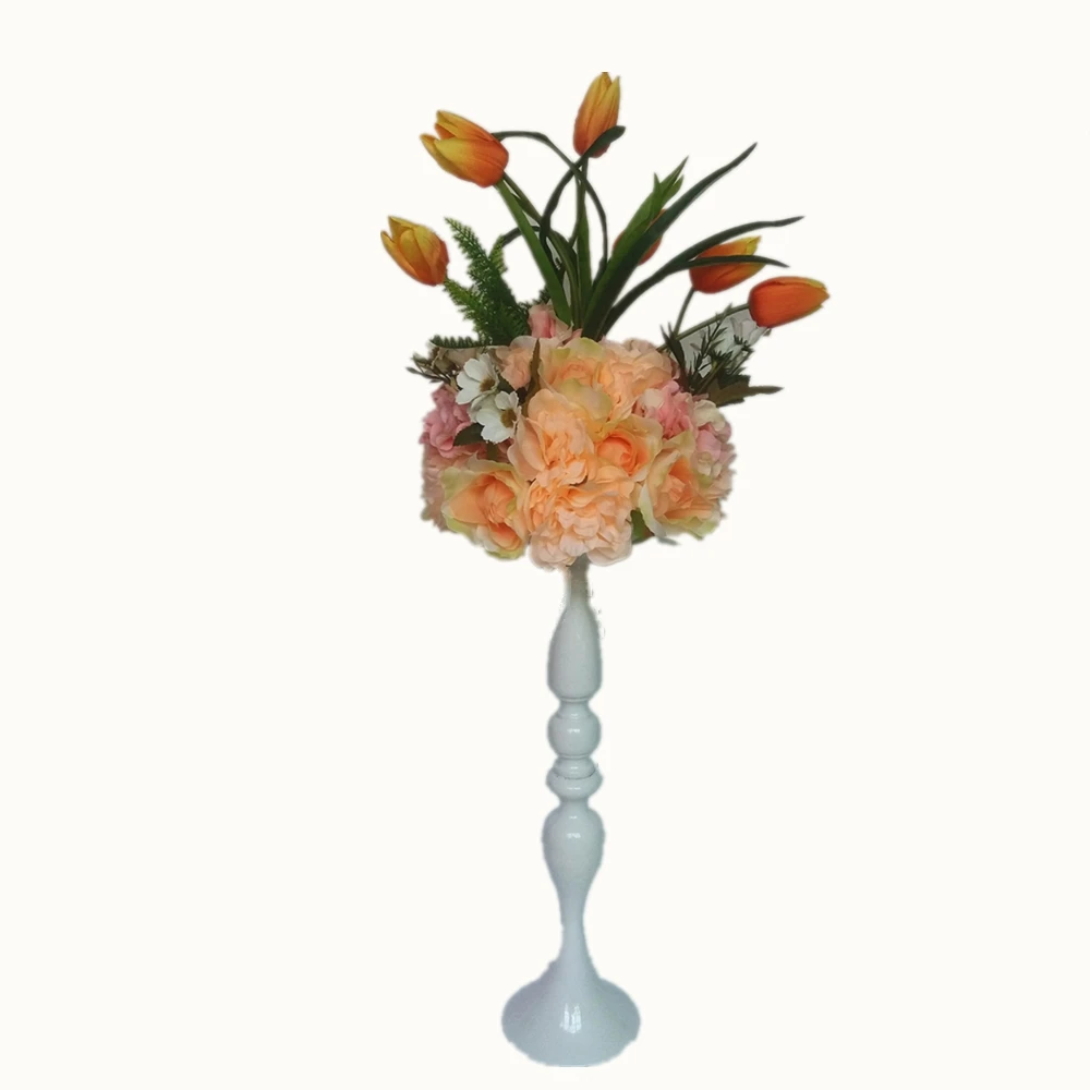 50 см/2" белые металлические подсвечники подсвечник ваза с цветами для середины стола в качестве украшения на свадьбу дорога свинец стойка для цветов стойку дома Ваза 10 шт./лот