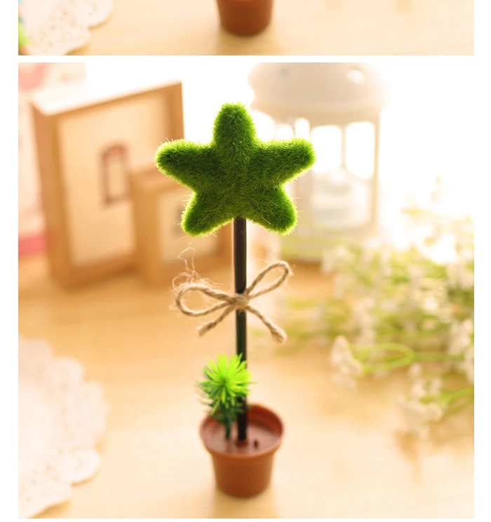 5 штук в партии корейской творческой канцелярские горшках растение милый зеленый посторальные завод Шариковые ручки для детей подарок