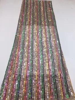 

New Arrival African Organza Lace Fabric With Sequins 2019 High Quality French Sequins Lace Fabric For Weeding Dresses YYZ08933