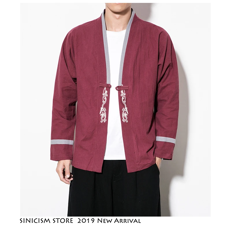 Sinicism Store Embroidery Bomber Jacket Men 2019 Man Streetwear Vintage Jackets Coats Male Chinese Fashion Windbreaker Plus Size