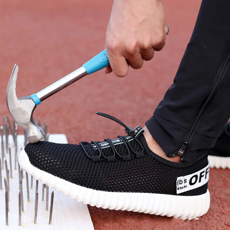 

Breathable Protective Shoes Deodorant Lightweight Steel Toe Cap Mesh Soft Bottom Anti-puncture Anti-puncture Female Work Shoes
