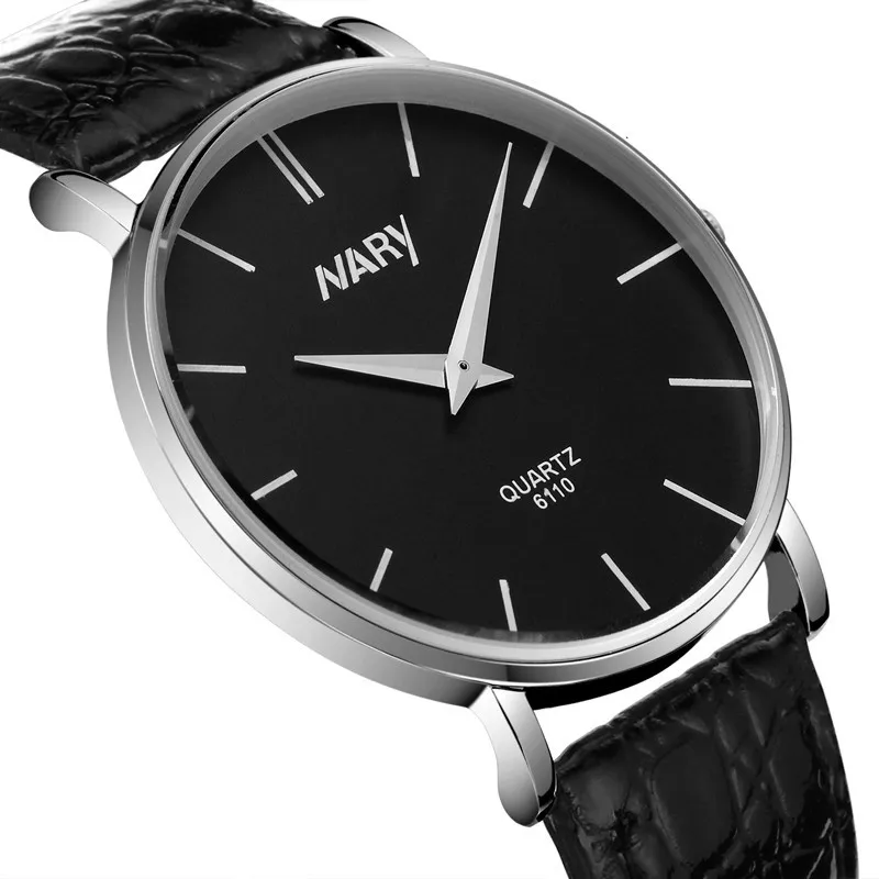 

Waterproof Men watch simple casual Slim Big Dial Business Sport Leather Quartz Wrist Watch relogio masculino Dropshipping NMB19