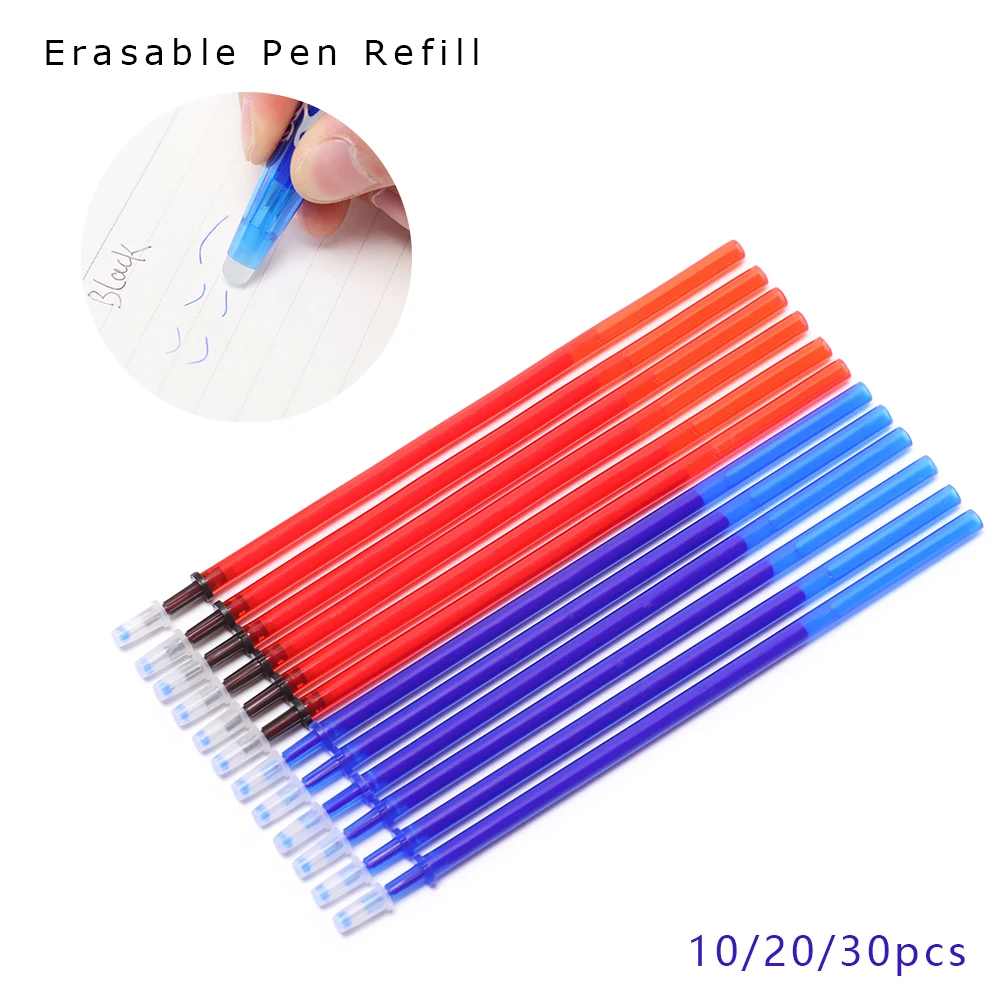20 шт./компл. 0,5 мм стираемая ручка с заправляемым стержнем для офисная гелевая ручка для подписи, стираемая ручка, синий/черные/красные чернила стержни школьная приспособления для работы