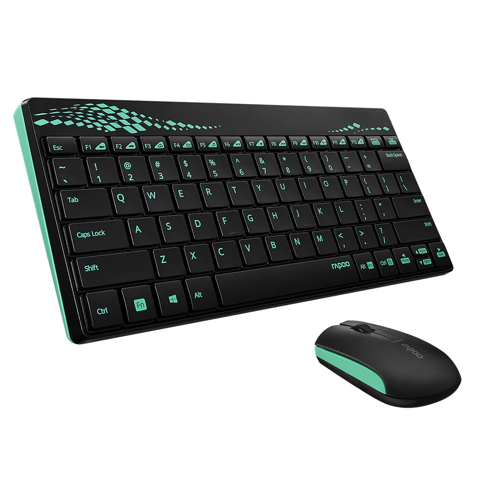 

Original Rapoo 8000 Wireless 2.4GHz Multimedia Optical Mouse and Keyboard Combo with Media Hot Keys Full-size Office Keyboard