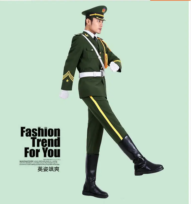 Армейская защитная полоса Honor костюм одежда красивые носочки с флагом Raiser костюм Honor Guard Китайская национальная Производительность куртка Military