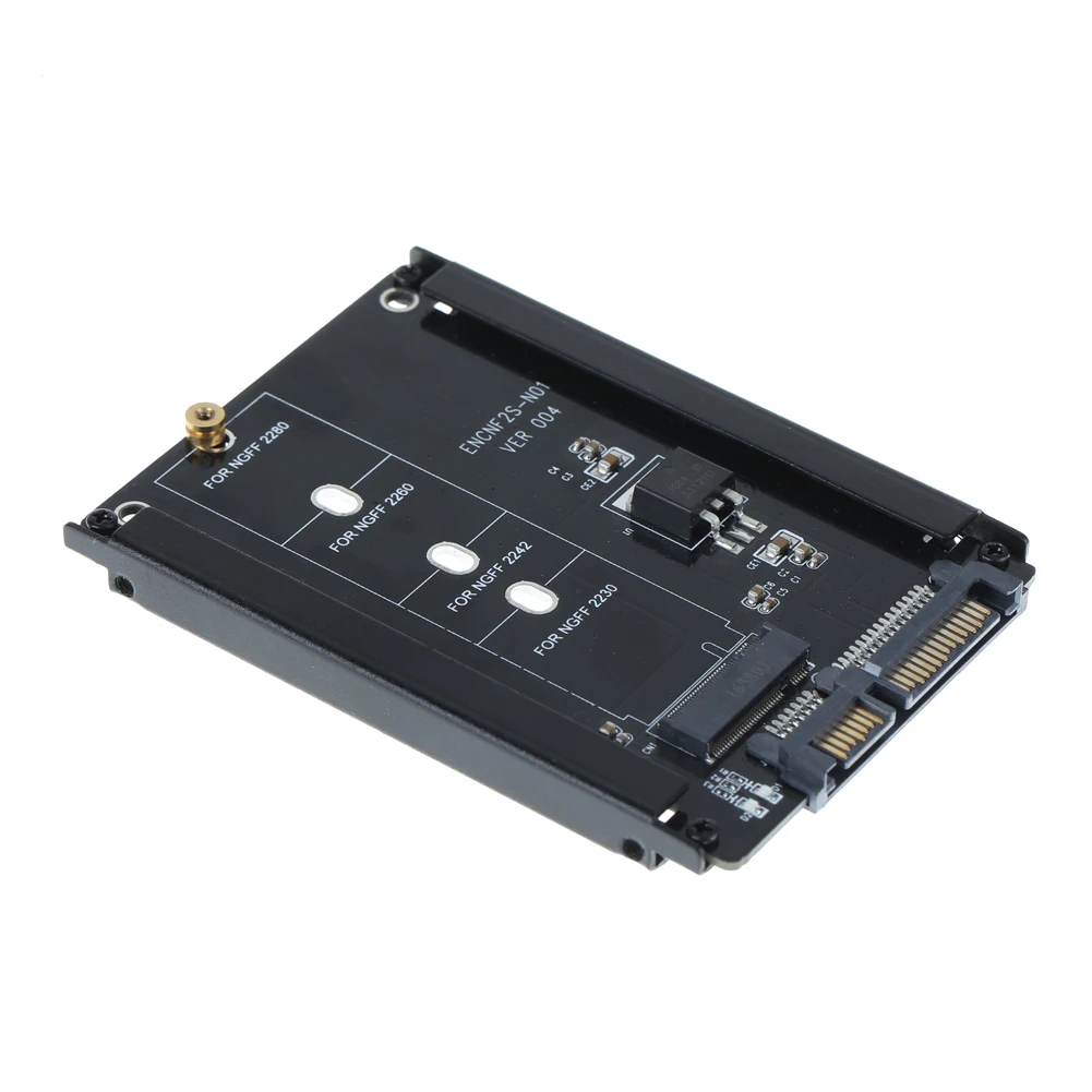  Alloyseed Schwarz Metall Fall B + M Schlüssel M.2 Ngff Ssd Zu 25 Sata 6 Gb/S Adapter Karte Mit Gehä