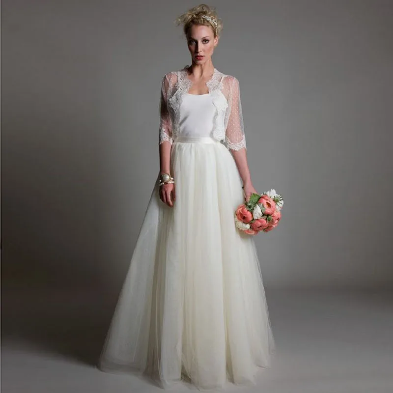 Vintage Ivory Bridal Tulle Skirt High Waist 6 Layers 100cm ...