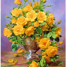 Вышивка с кристаллами, цветы и ваза eigen foto алмазная живопись 5D DIY алмазная живопись на заказ алмазная живопись Paw украшение