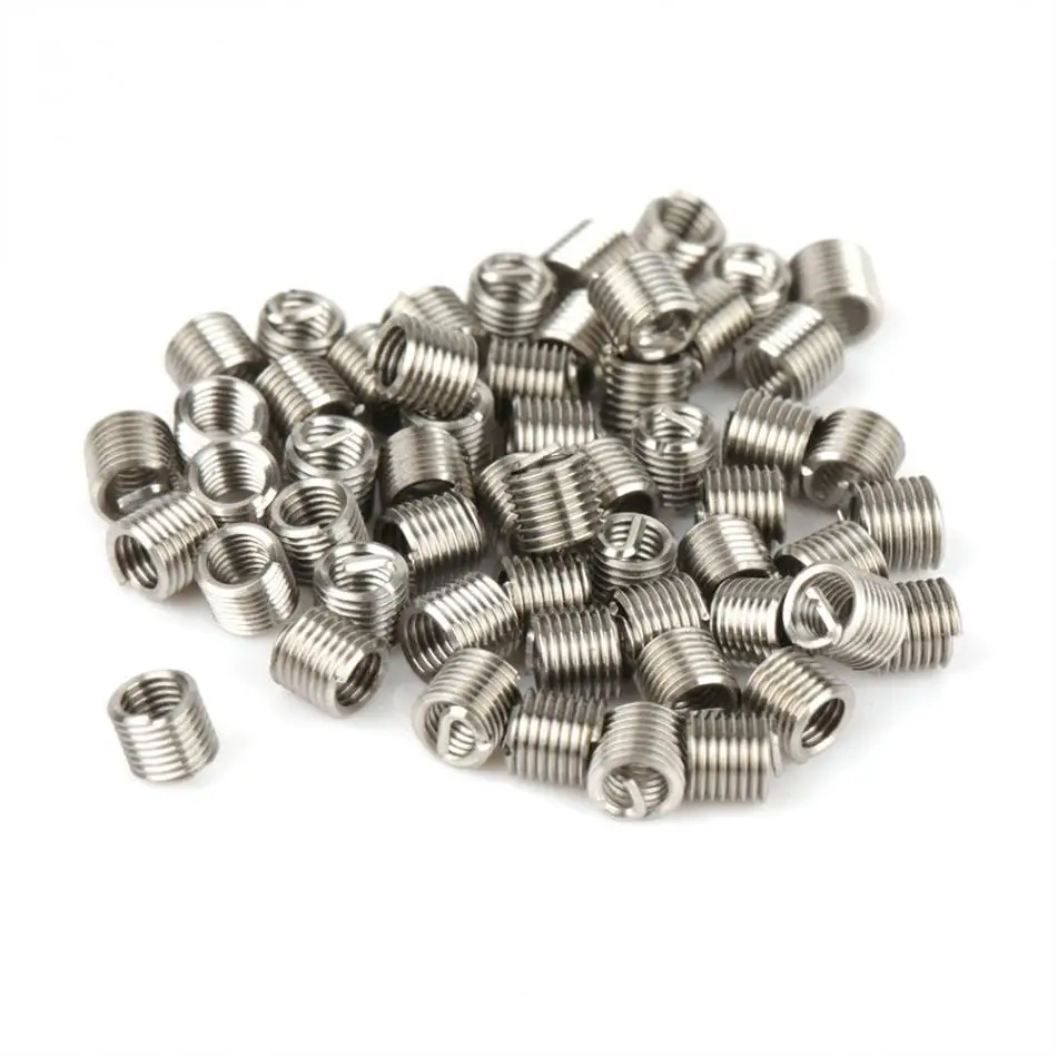 50Pcs Thread Repair Insert Stainless Steel Coiled Wire Helical Screw Threaded Inserts Kit M2.5 x 2D Fasteners parafuso