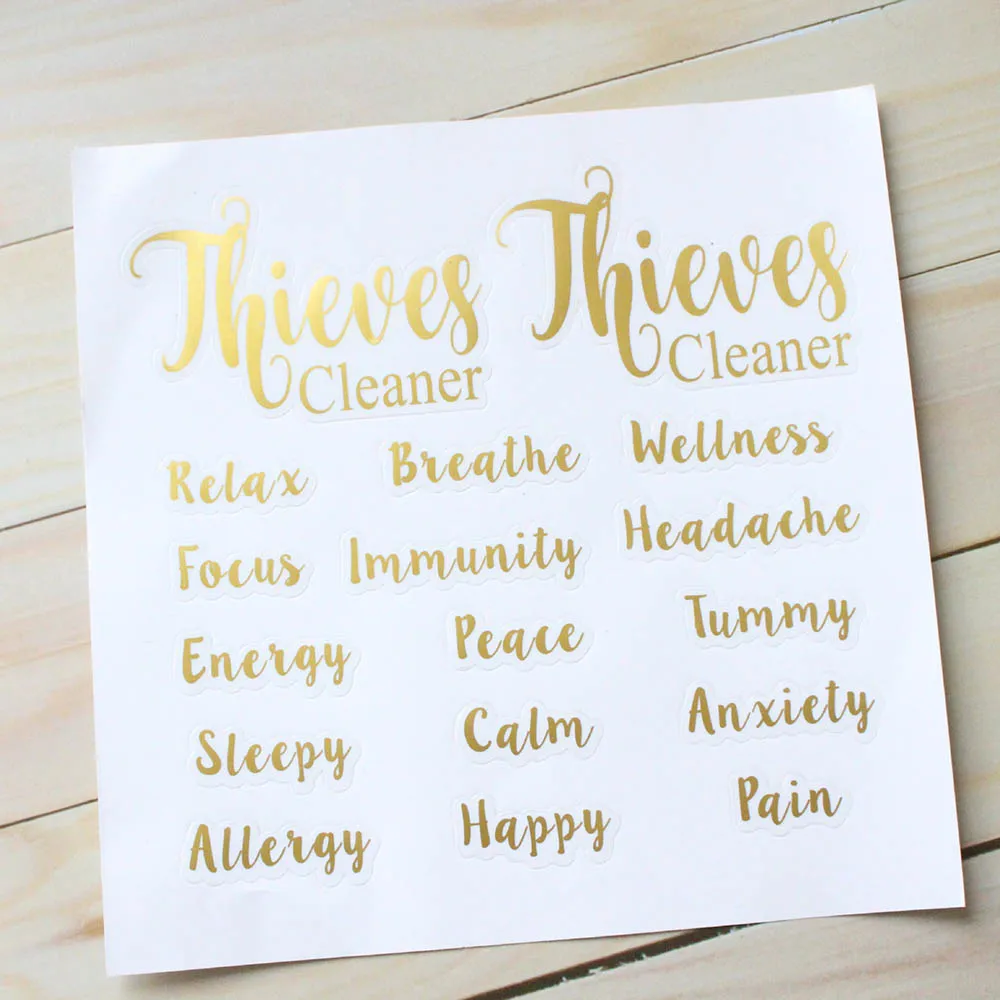 

3pcs/lot Golden Alphabet Sticker Essential Oil Bottles Label Sticker Home Perfume Bottle Decor Decals Tags