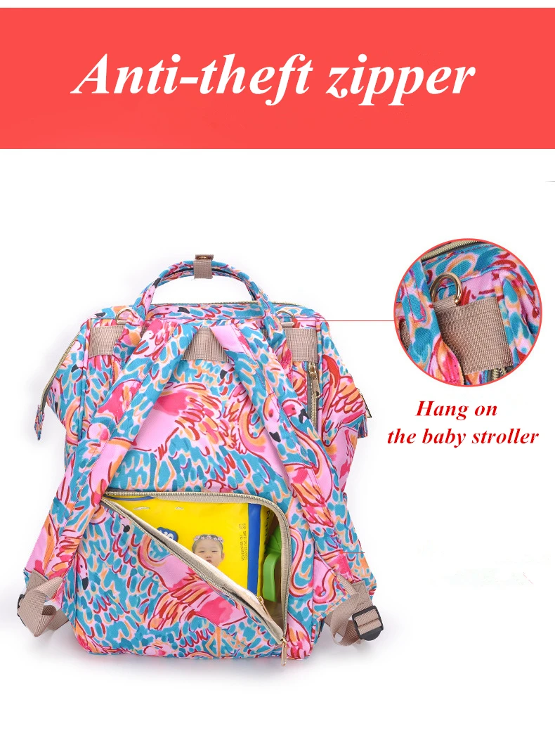 Новая модная сумка для подгузников с принтом, водонепроницаемая дорожная сумка для мамы, подгузник для беременных, большая емкость, сумки