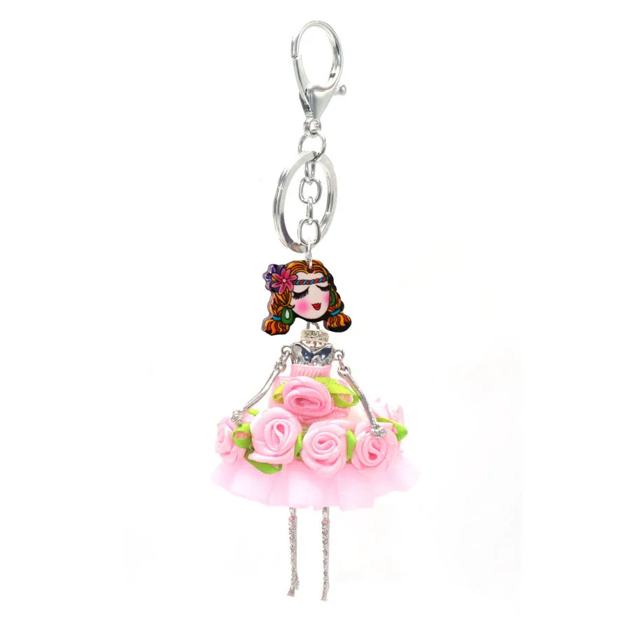 

Ballet Dancer Girls Doll Jewelry Key Chains Keyrings For Women Teen Bag Driving Car Key Handbag Wallet Charms Keychain