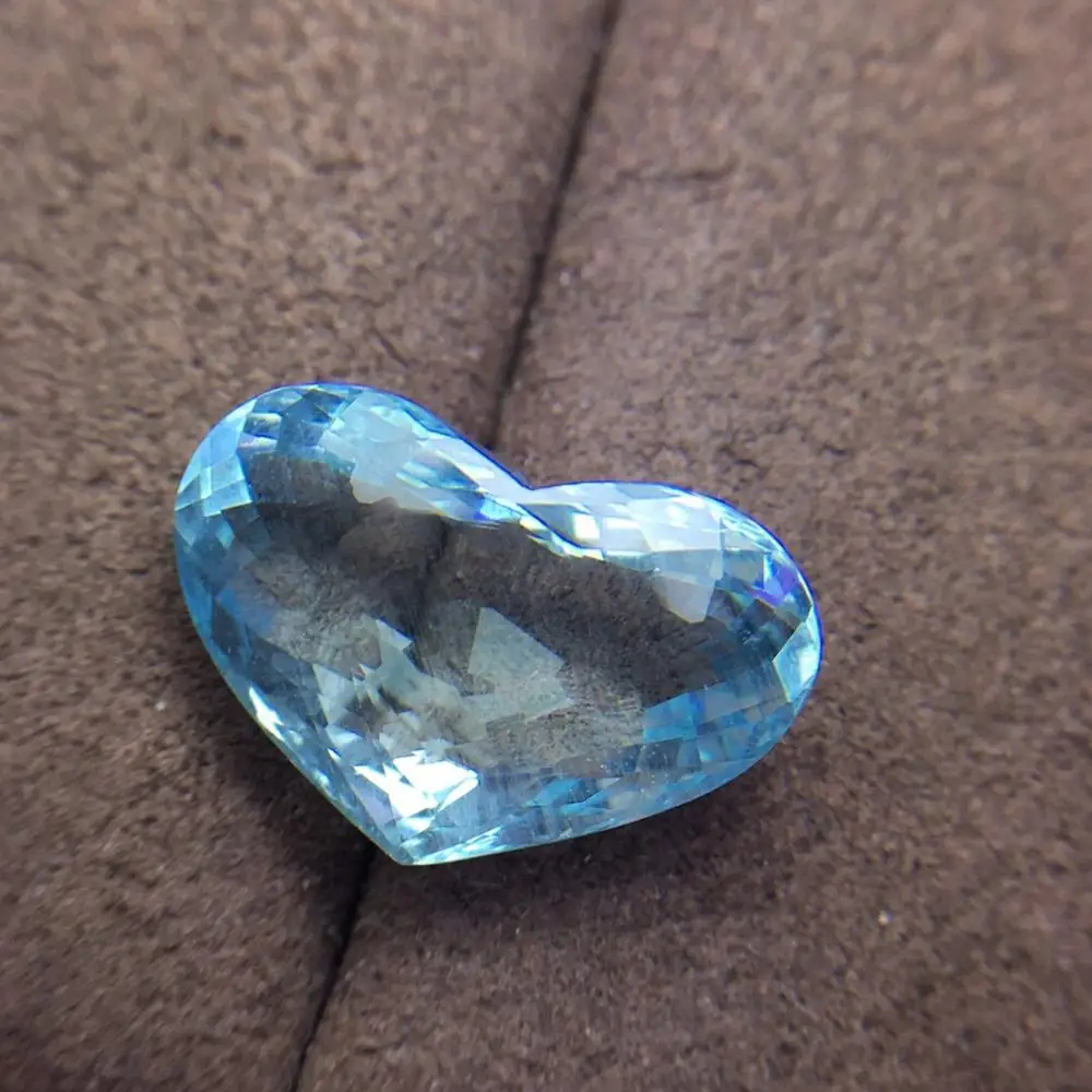 

Aquamarine Gemstone Fine Jewelry 100% Natural Blue Aquamarine 11ct Heart Cut Loose Gemstone Loose Beads for Jewelry Making