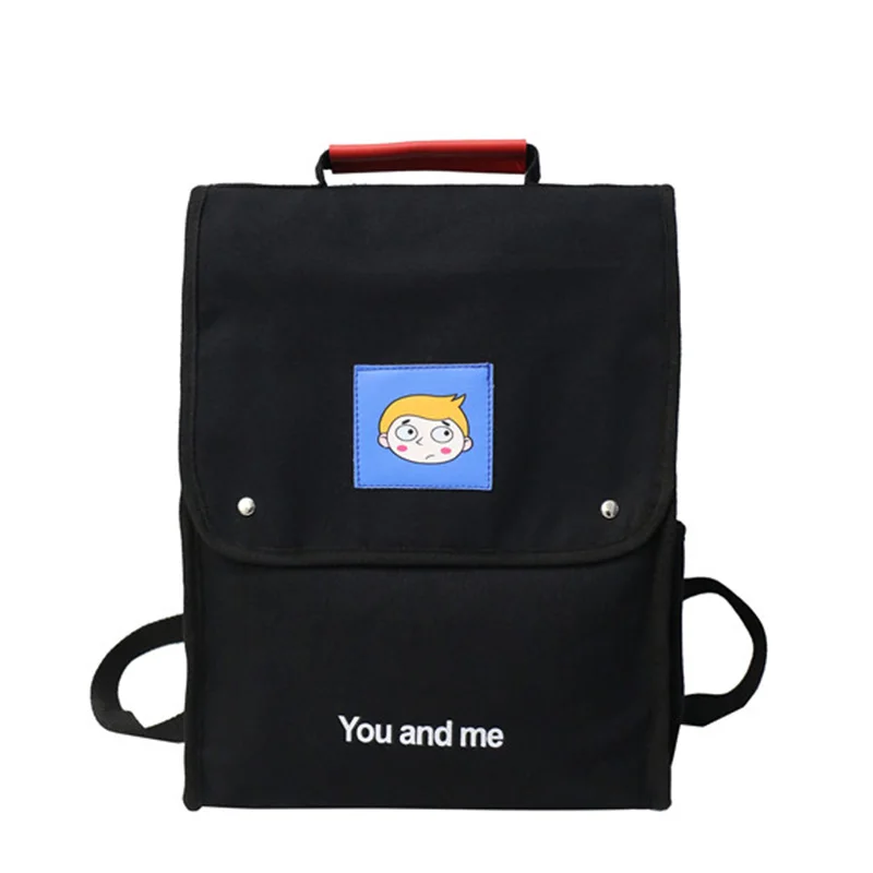 Menghuo толстый холщовый рюкзак с принтом для девочек, новая мода, высокое качество, большой вместительный повседневный рюкзак для путешествий - Цвет: Black